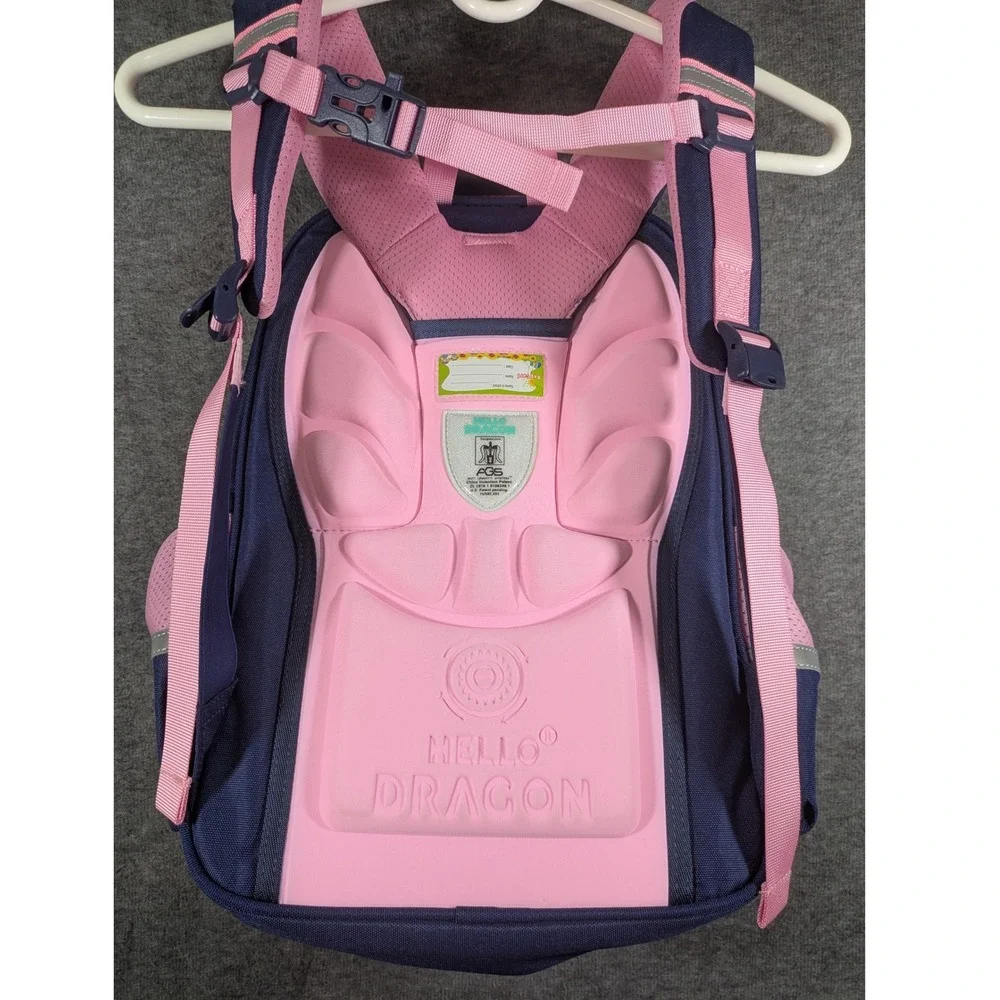 Hello Dragon Kids AGS Erogonomic Water Resistant School Backpack - Pink and Blue
